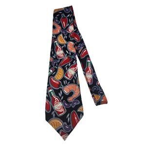 Vintage 1990's Tabasco Brand Hot Sauce Bottle Imported Silk Tie, Shrimp, Peppers